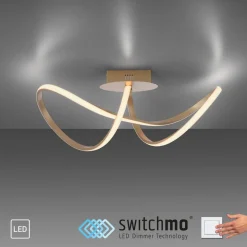 LED-loftslampe Maria, dæmpbar, messing