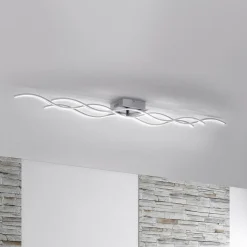 LED-loftslampe Wave 3.000K 139,5x16cm stål