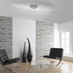 LED-loftslampe Wave 3.000K 139,5x16cm stål
