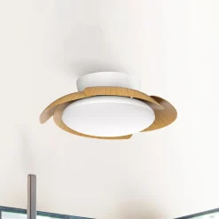 LED-loftventilator Aloha træ DC-motor støjsvag Ø 90 cm CCT