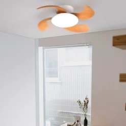 LED-loftventilator Aloha træ DC-motor støjsvag Ø 90 cm CCT