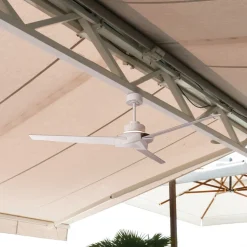 LED-loftventilator Brisa Mini hvid DC støjsvag Ø 150 cm CCT