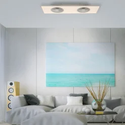 LED-loftventilator Flat-Air, CCT, hvid, 120x40cm