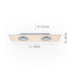 LED-loftventilator Flat-Air, CCT, hvid, 120x40cm