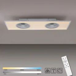 LED-loftventilator Flat-Air, CCT, hvid, 120x40cm