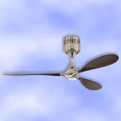 LED-loftventilator Helico Paddel, lydsvag, valnød Ø 132 cm