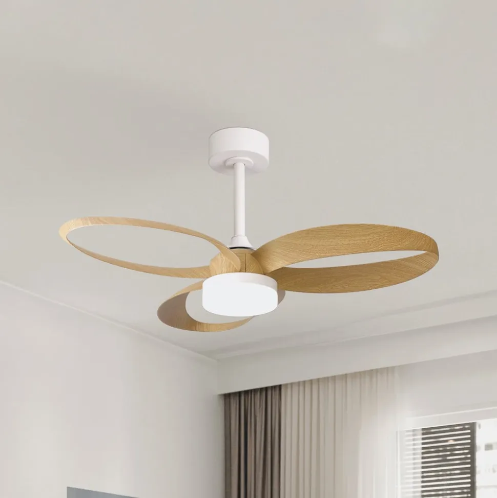 LED-loftventilator Infinity trædekor DC støjsvag Ø 93 cm CCT