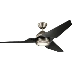 LED-loftventilator Jade, sort, støjsvag, Ø 152 cm, 60 W