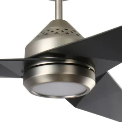 LED-loftventilator Jade, sort, støjsvag, Ø 152 cm, 60 W