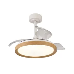 LED-loftventilator Mistral Mini træ DC støjsvag Ø 91 cm CCT