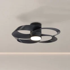 LED-loftventilator Rose sort DC-motor støjsvag Ø 65 cm CCT