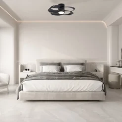 LED-loftventilator Rose sort DC-motor støjsvag Ø 65 cm CCT