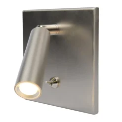 LED-læselampe, indbygget/forsænket, afbryder, stål