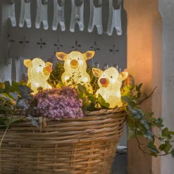 LED-lysfigur gris, sæt med 5 som kæde, klar