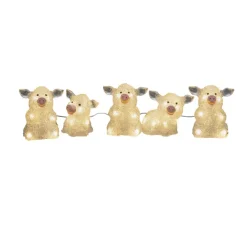 LED-lysfigur gris, sæt med 5 som kæde, klar