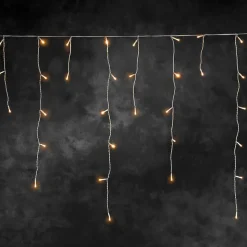 LED-lysgardin ice rain amber white 5m