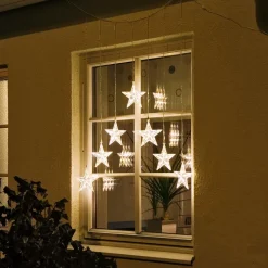 LED-lysgardin med 7 stjerner, varm hvid