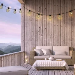 LED-lyskæde CADENA, 2.500 K, sort, 10 lyskilder, 10 m