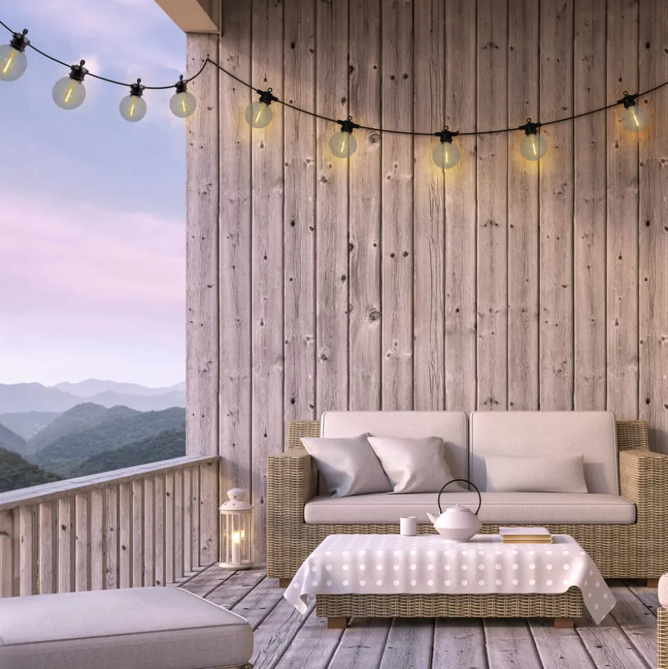 LED-lyskæde CADENA, 2.500 K, sort, 10 lyskilder, 10 m