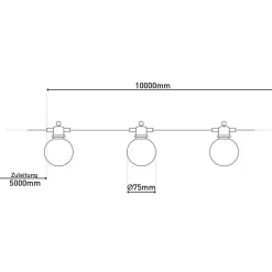 LED-lyskæde CADENA, 2.500 K, sort, 10 lyskilder, 10 m