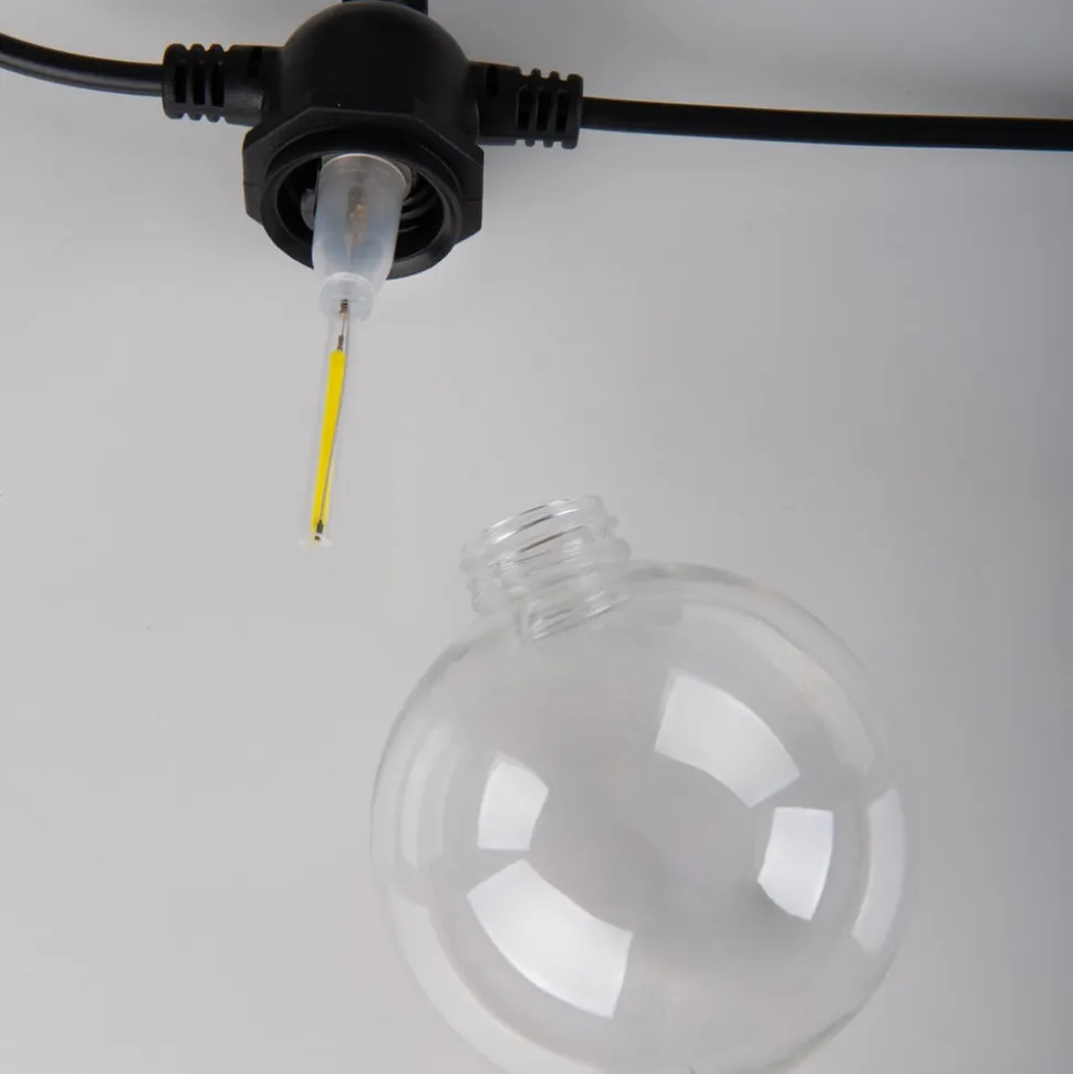 LED-lyskæde CADENA, 2.500 K, sort, 10 lyskilder, 10 m