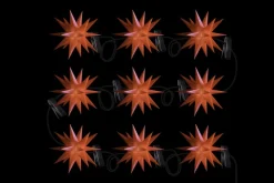 LED-lyskæde med 9 stjerner til udendørs brug, rød