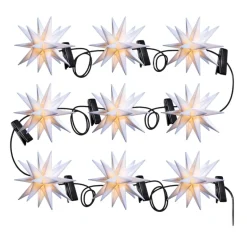 LED-lyskæde med baby-stjerner udenpå 9 lyskilder hvid