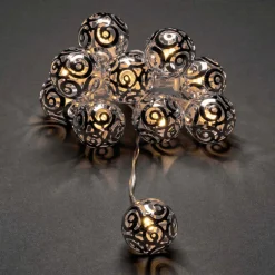 LED-lyskugler af metal, sølvfarvede