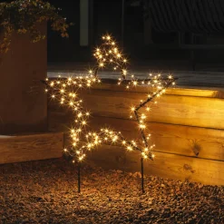 LED-metalstjerne med jordspyd, sort