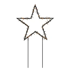 LED-metalstjerne med jordspyd, sort
