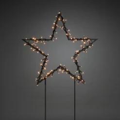 LED-metalstjerne med jordspyd, sort