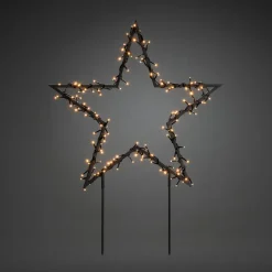 LED-metalstjerne med jordspyd, sort