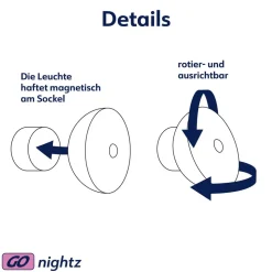 LED-natlampe Nova, sensor, hvid, plast, 2-pak