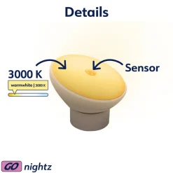 LED-natlampe Nova, sensor, hvid, plast, 2-pak