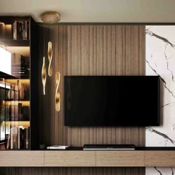 LED-pendel Twist, 3-l. Aluminium, metal, akryl, guldfarvet