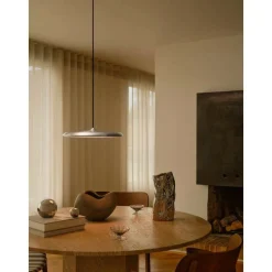 LED-pendellampe Artist, stålfarvet, Ø 40 cm, stål