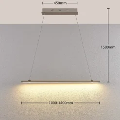 LED-pendellampe Tymon i bjælkeform, smal, udtræk