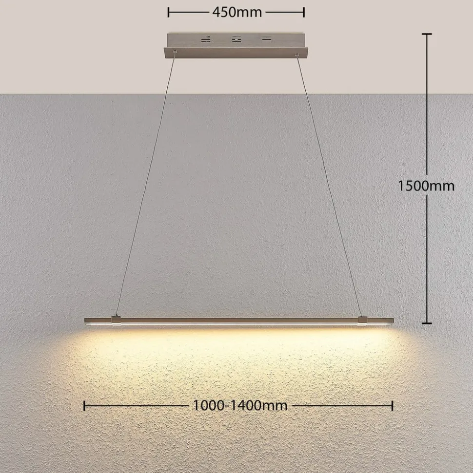 LED-pendellampe Tymon i bjælkeform, smal, udtræk