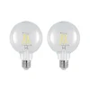 LED-pære E27 4 W 2.700 K G95 globe klar 2 stk