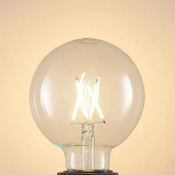 LED-pære E27 4 W 2.700 K G95 globe klar 2 stk