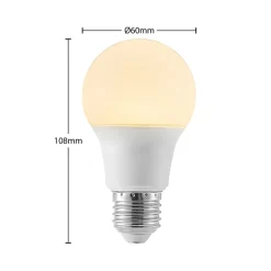 LED-pære E27 A60 8 W 3.000 K opal, sæt med 3 stk