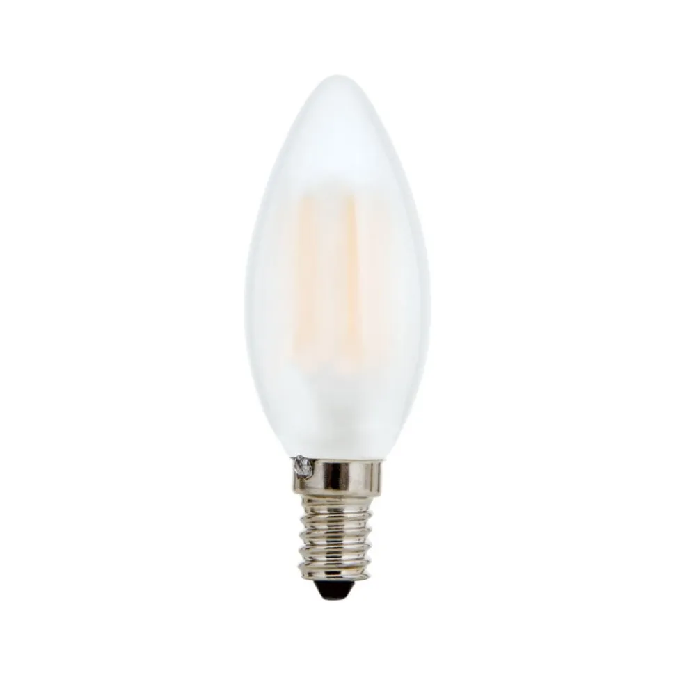 LED-pære E14 C35, mat, 6W, 2.700 K, 720 lm, dæmpbar