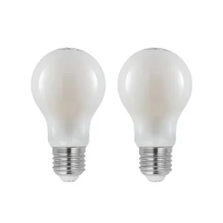 LED-pære E27 6W 2.700 K dæmpes opal 2 stk