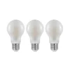 LED-pære E27 8W 2.700 K dæmpes opal 3 stk