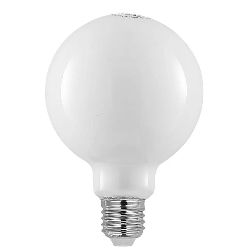 LED-pære E27 4W 2.700K G95 Globe, dæmpbar, opal