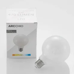 LED-pære E27 4W 2.700K G95 Globe, dæmpbar, opal