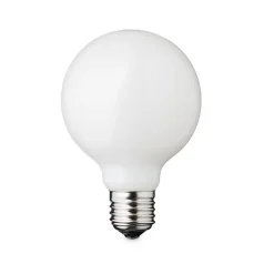 LED-pære Globe, E27, Ø 8 cm, mat, 5 W, 2.200 K