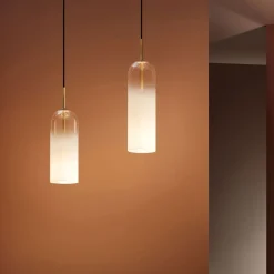 LEDS-C4 Glam hængelampe, hvidt glas, højde 31 cm