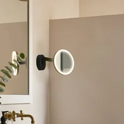 LEDS-C4 Vanity vægspejl med LED, 3.000 K, sort