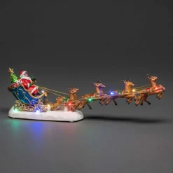 LED-scene Julemanden i en kane